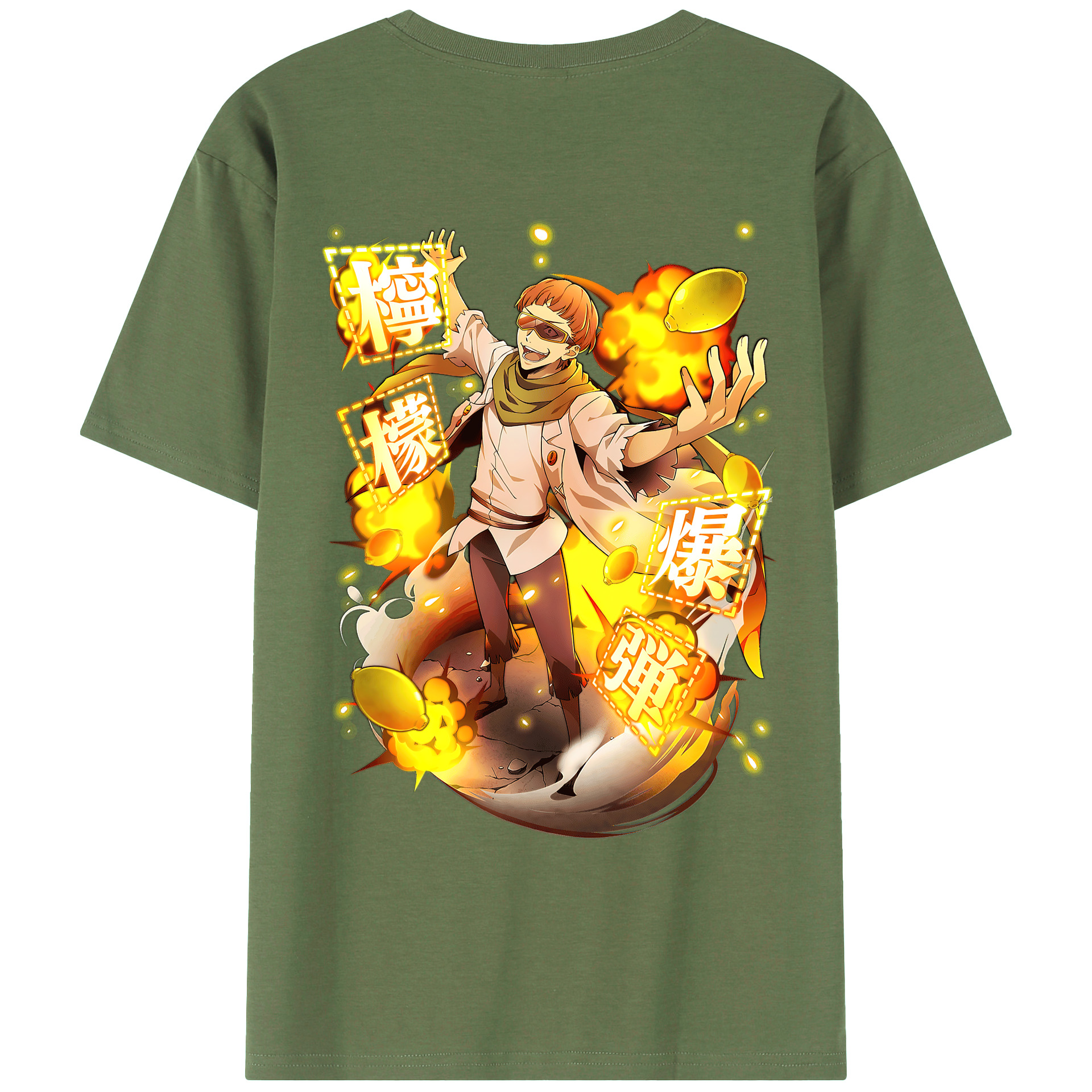 （画像用） 文豪ストレイドッグス Bungo Stray Dogs 綿100％ メンズ半袖Tシャツ（バックプリント） 通気性